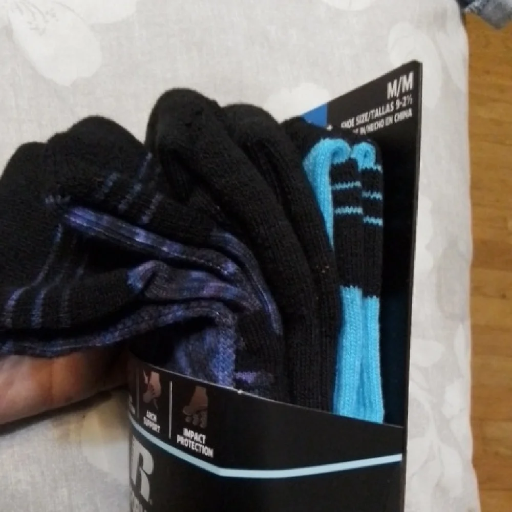 Blue Performance Athletic Socks Moisture-Wicking